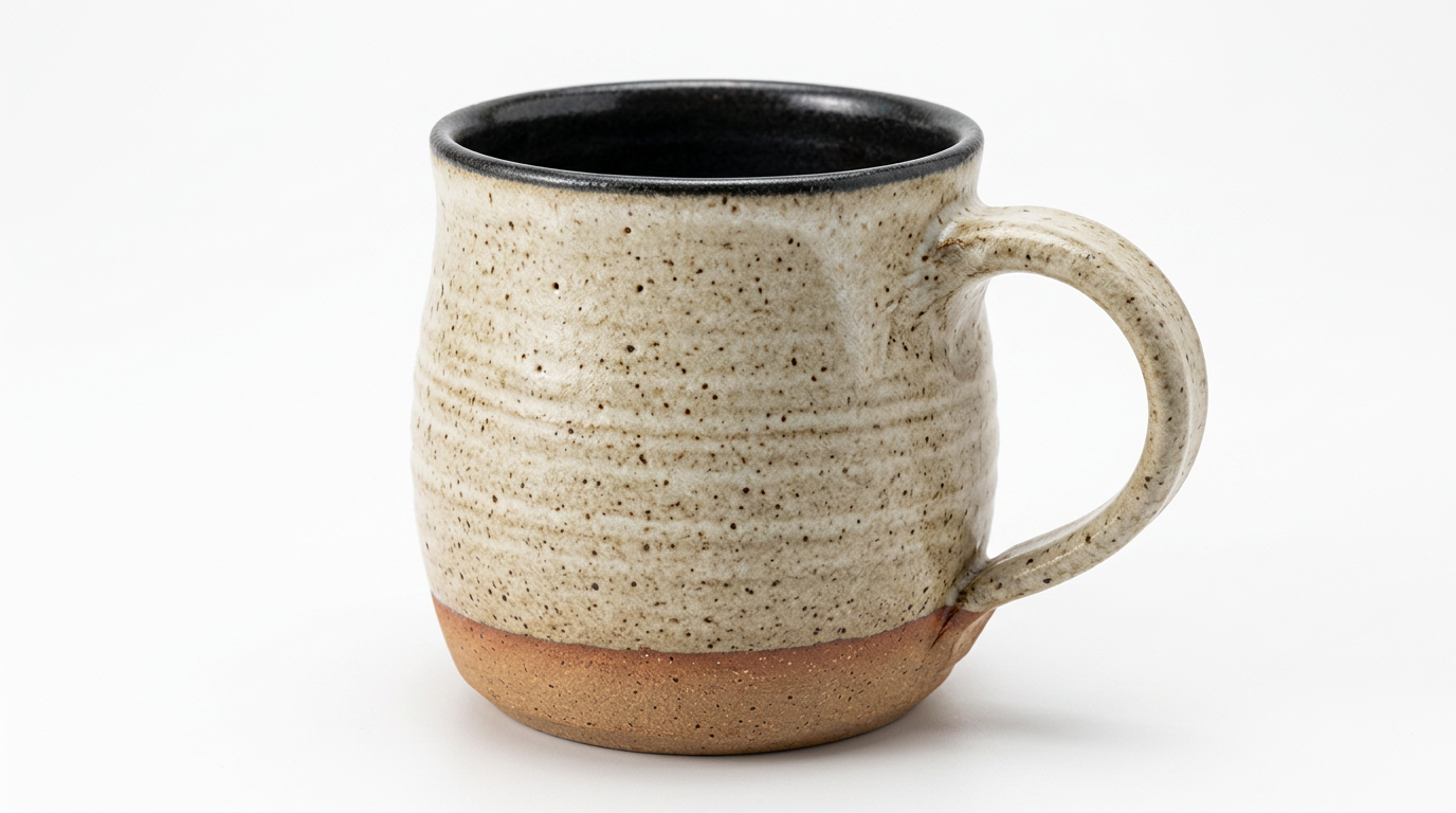 Hand-thrown Wabi-Sabi Ceramic Mug - Speckled Oatmeal