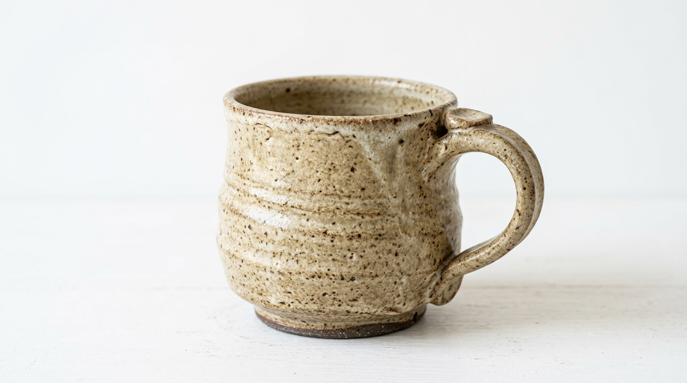 Hand-thrown Wabi-Sabi Ceramic Mug - Speckled Oatmeal