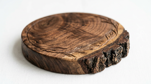 Hand-Carved Walnut Wood Coaster Set - Live Edge (Set of 4)